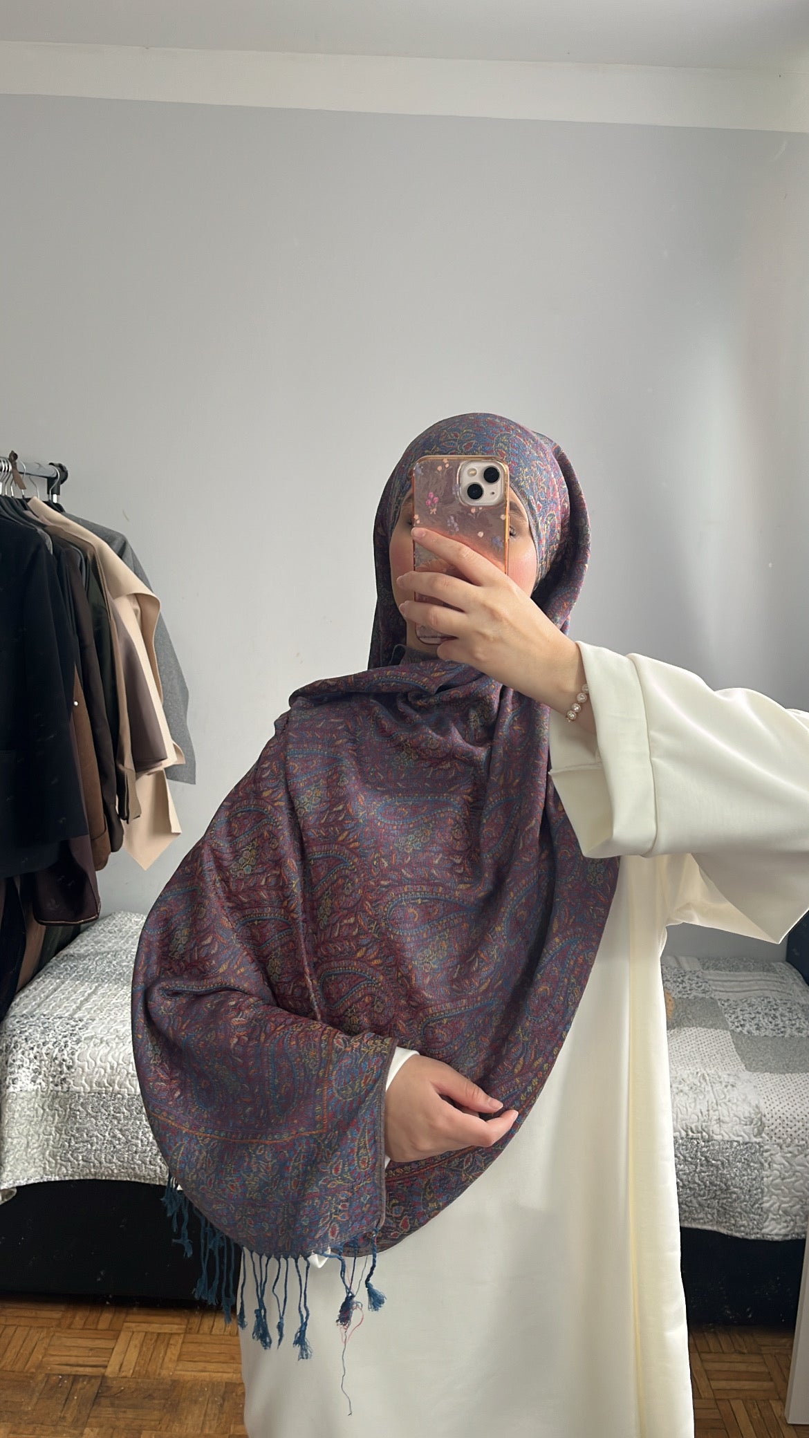 Pashmina Pluie Bleue