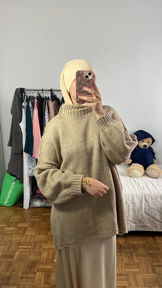 Pull long beige