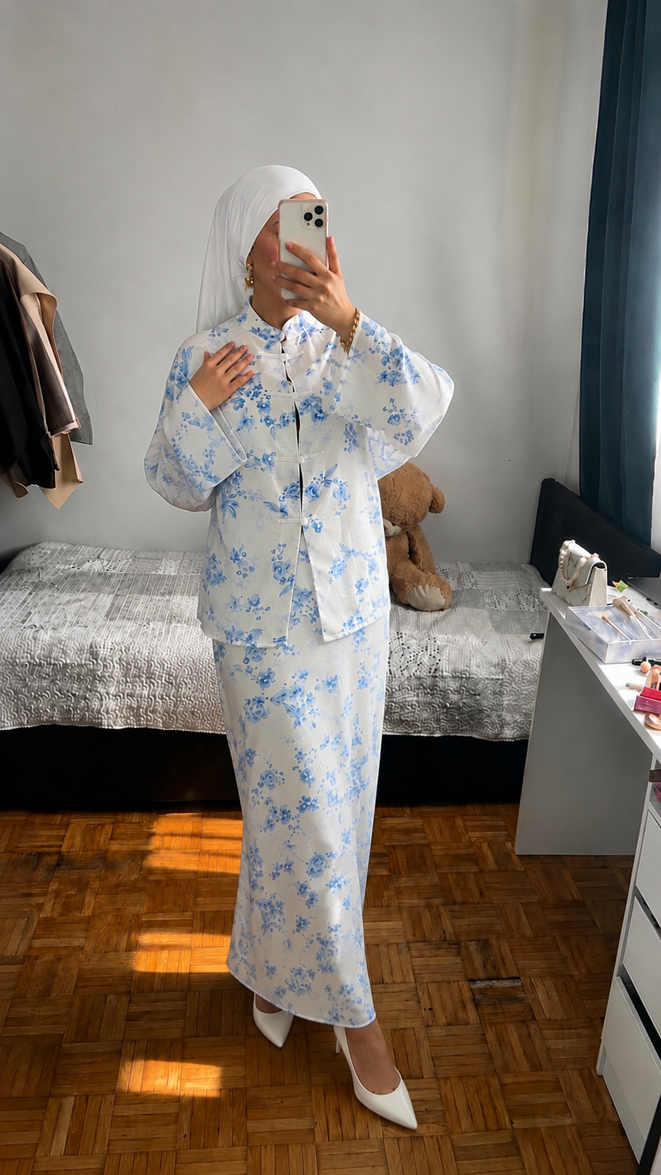 Ensemble Tokyo fleurie Bleu claire