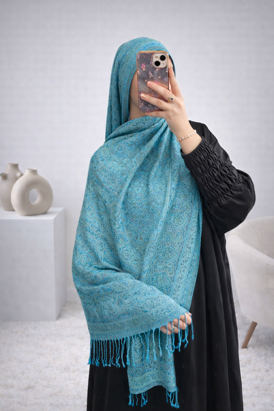 pashmina bleu claire
