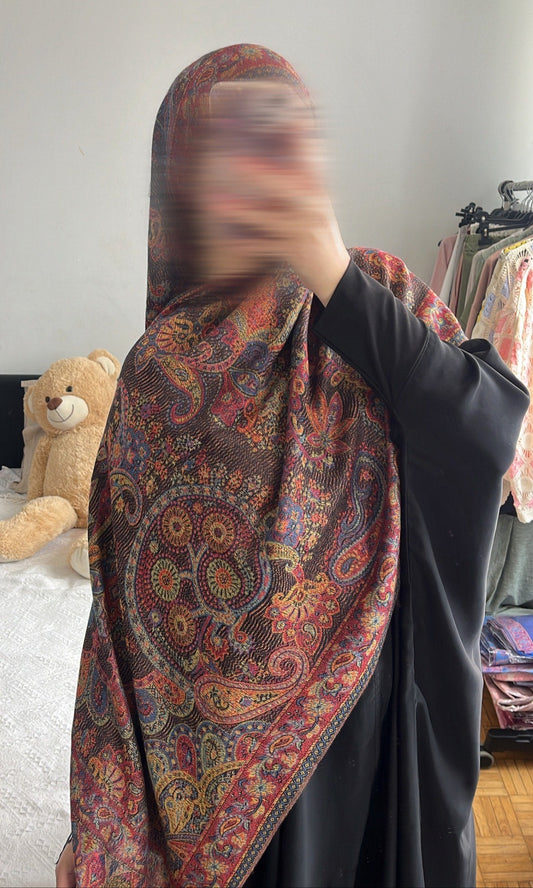 Pashmina noir oriental