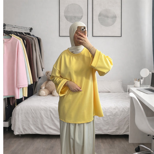 T-shirt manche longue jaune