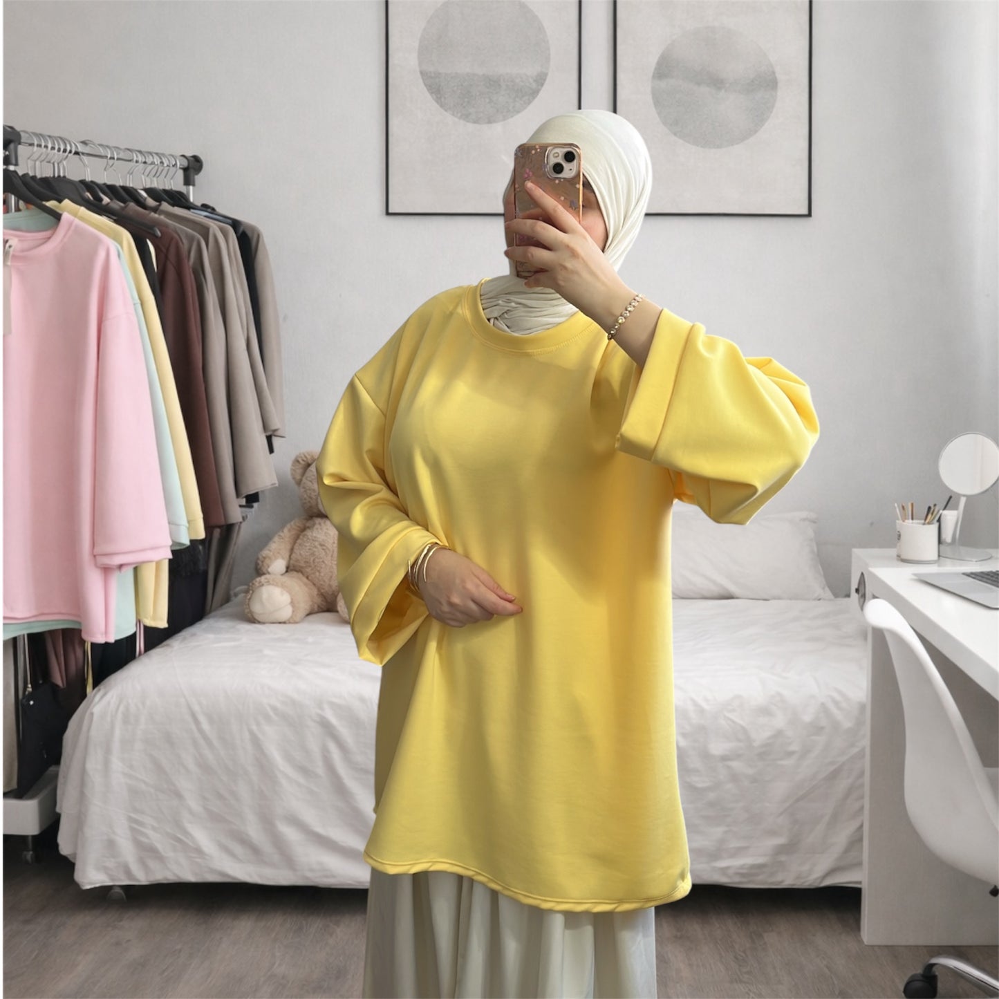 T-shirt manche longue jaune