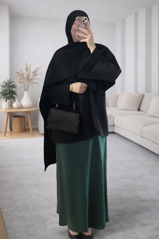 Jupe satinée émeraude