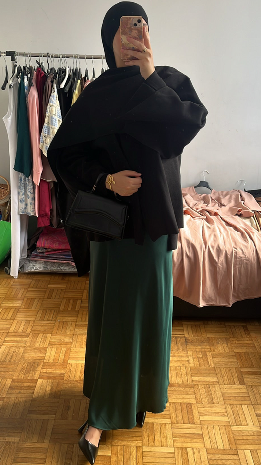 Jupe satinée émeraude