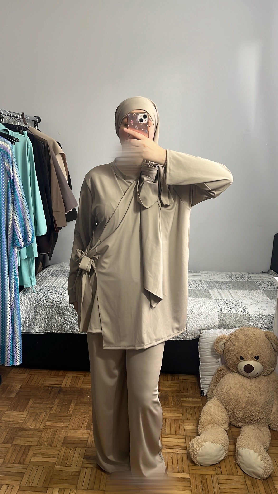Burkini trois pièces taupe