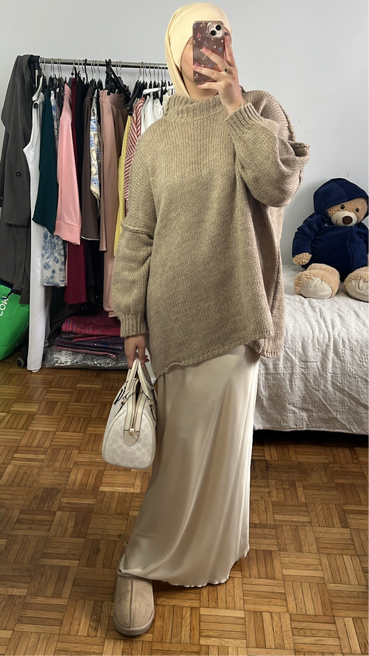 Pull long beige