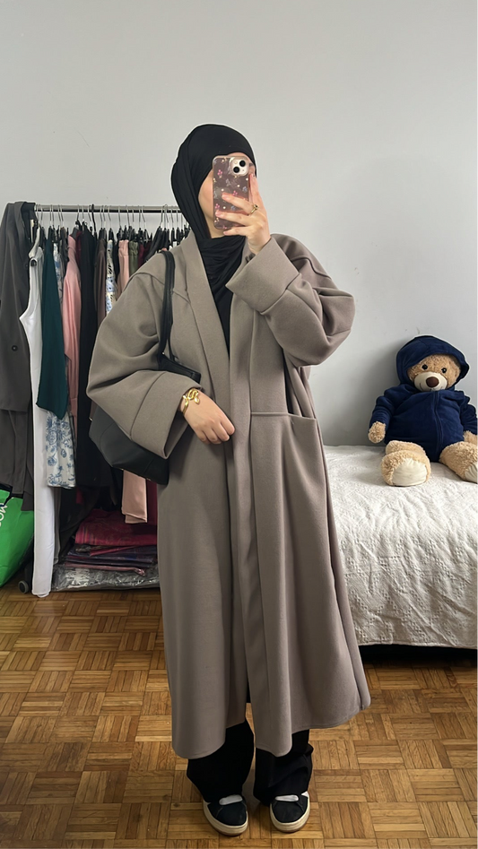 Manteau long taupe