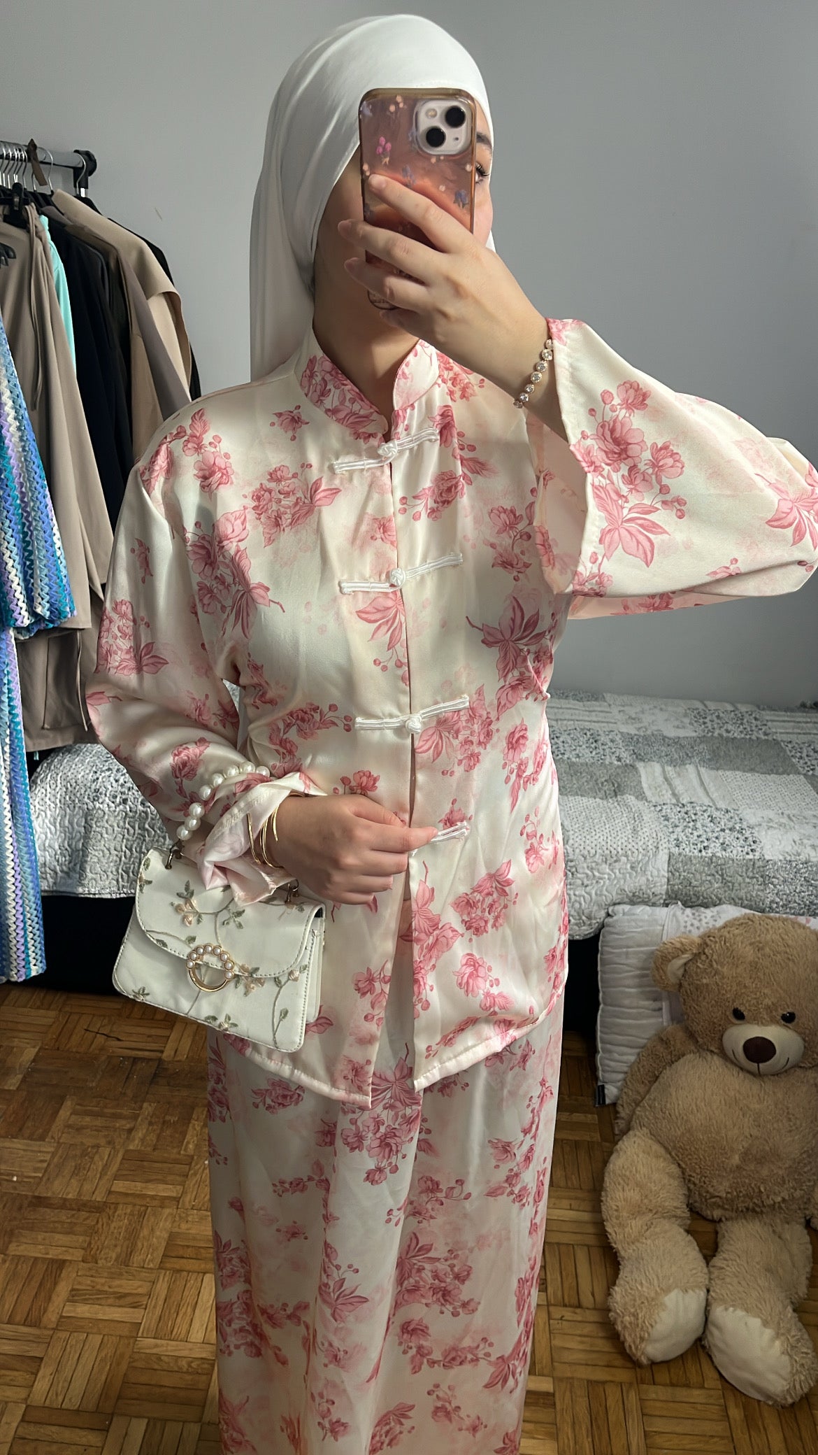 Ensemble Tokyo fleurie rose