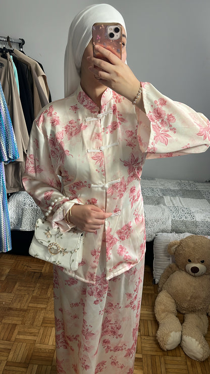 Ensemble Tokyo fleurie rose