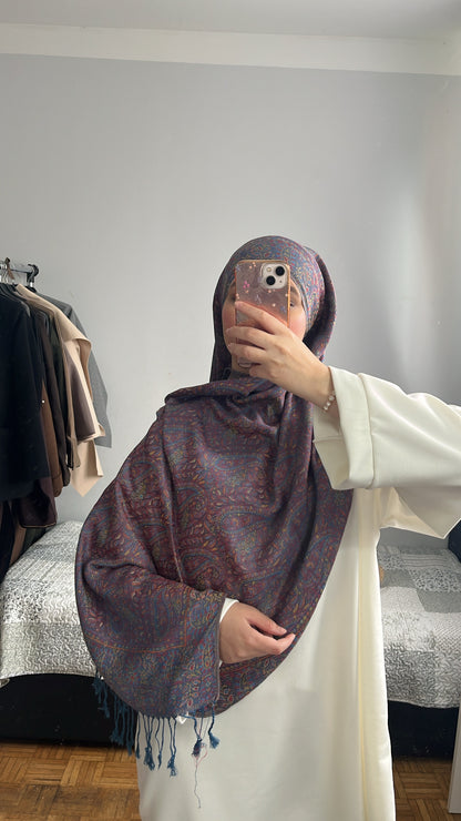 Pashmina Pluie Bleue