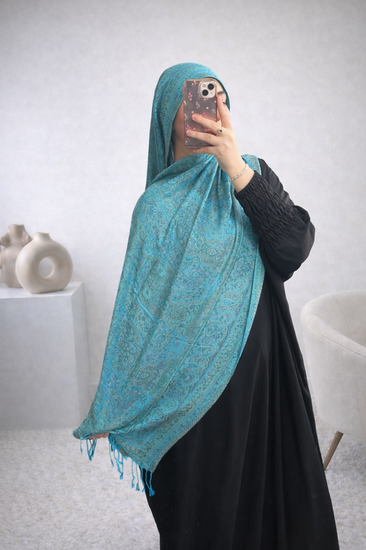 pashmina bleu claire