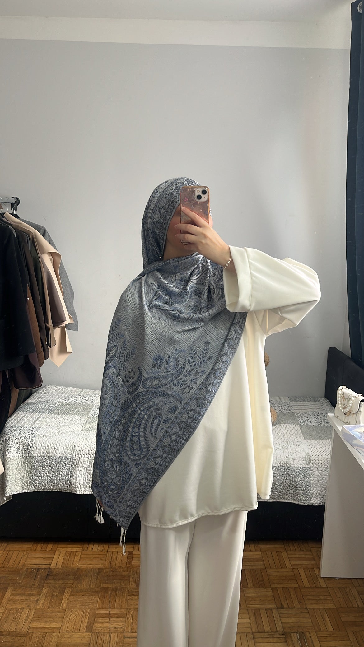 Pashmina argentée