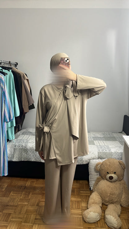 Burkini trois pièces taupe