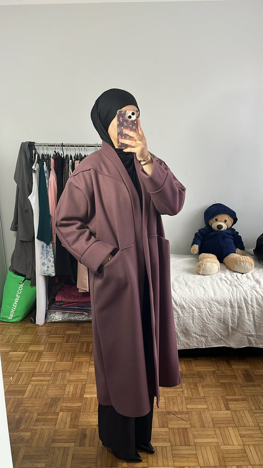 manteau long prune