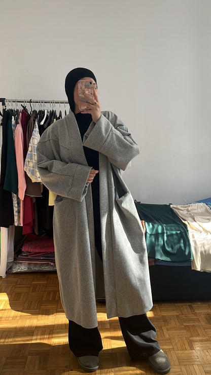 manteau long gris