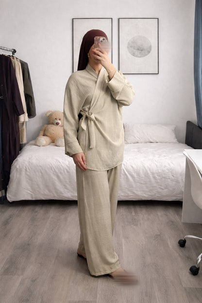 Ensemble Cache-coeur beige