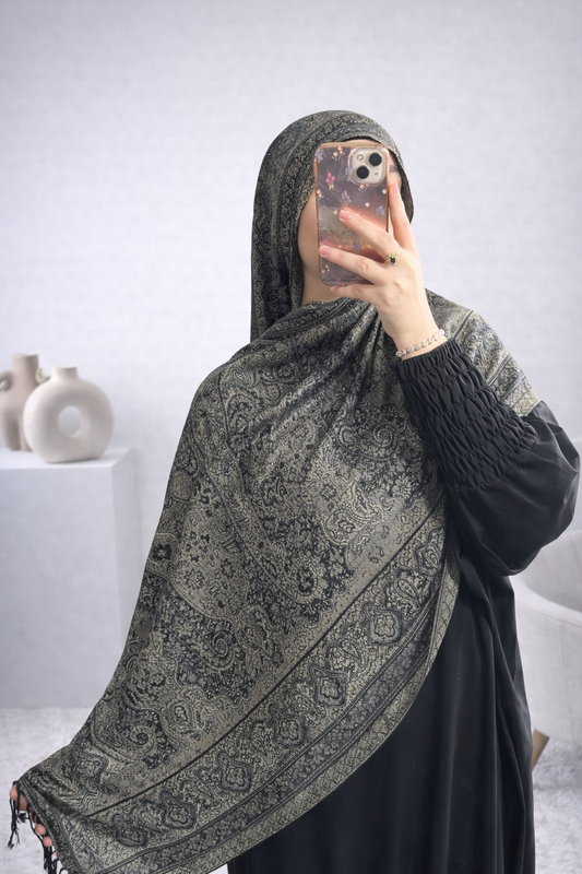 Pashmina noir oriental