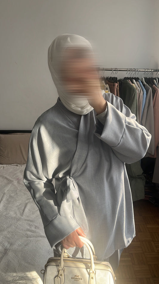 Ensemble Cache-Coeur gris clair