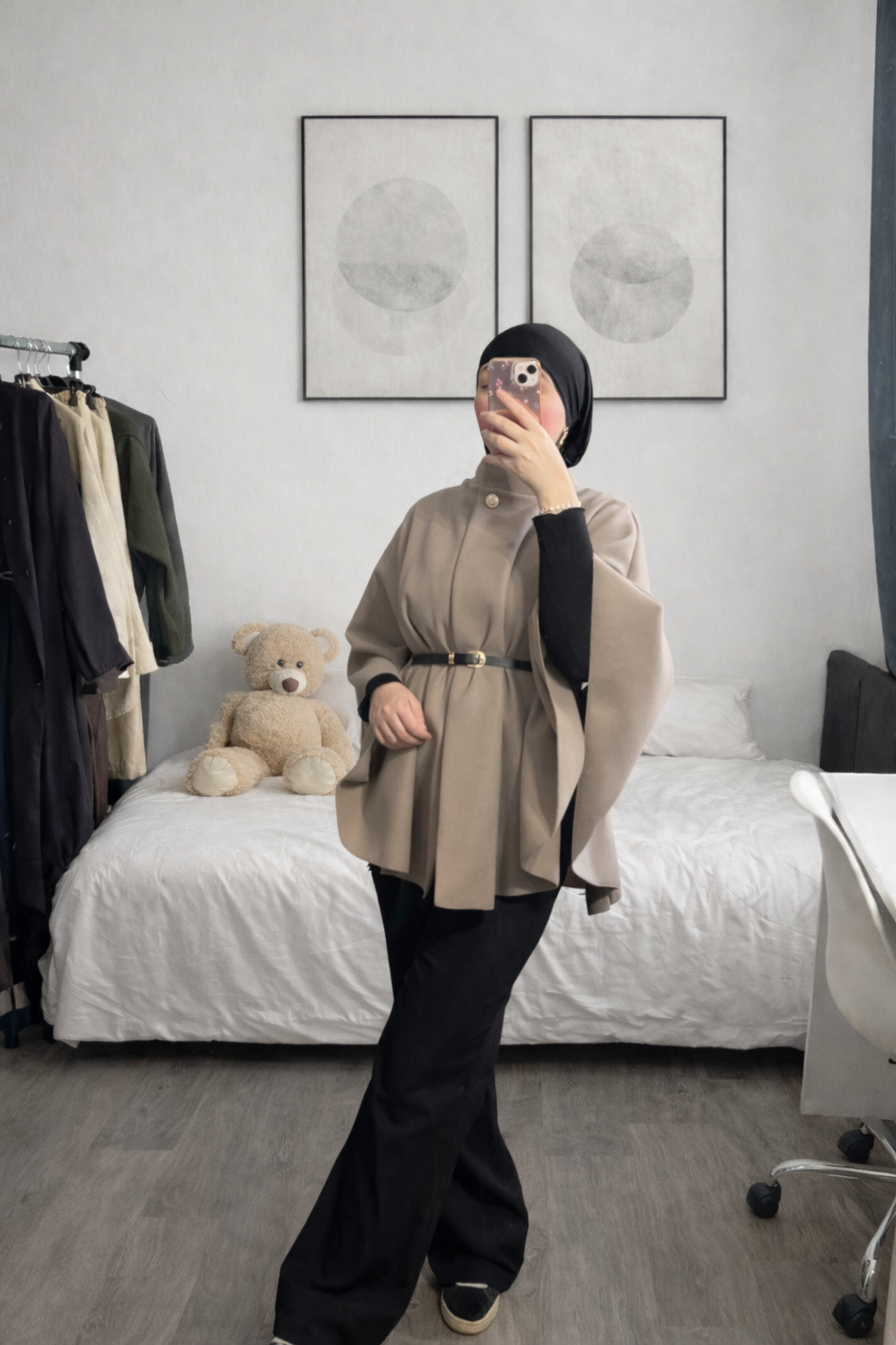 Manteau avec ceinture intégrée