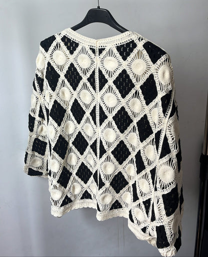 Gilet façon crochet noir