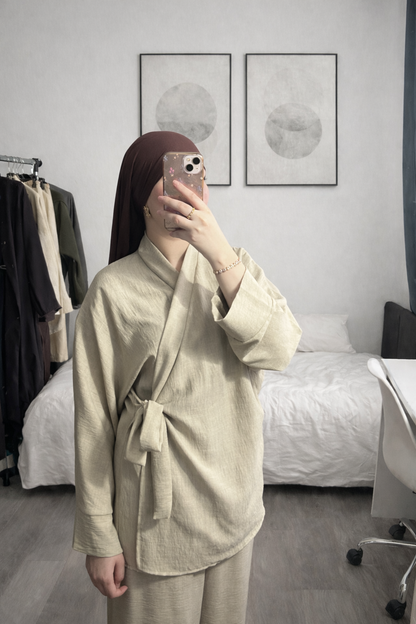 Ensemble Cache-coeur beige