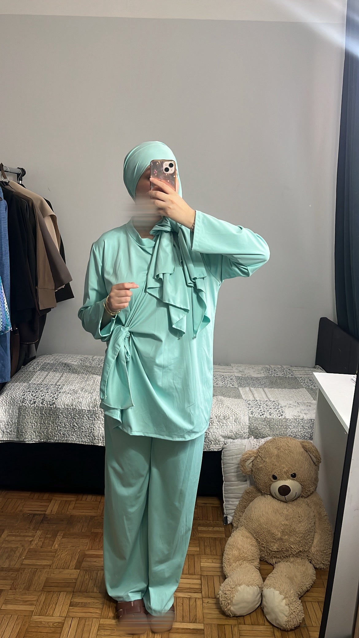 Burkini trois pièces turquoise