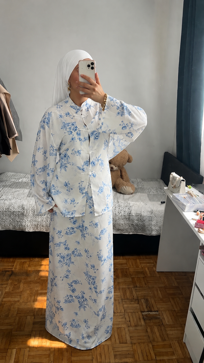 Ensemble Tokyo fleurie Bleu claire