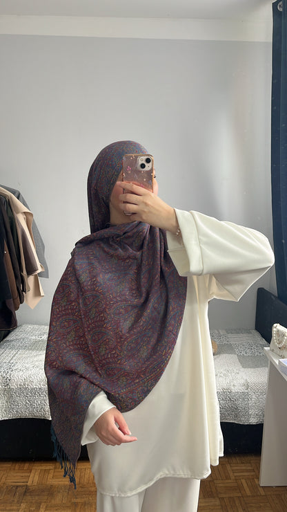 Pashmina Pluie Bleue