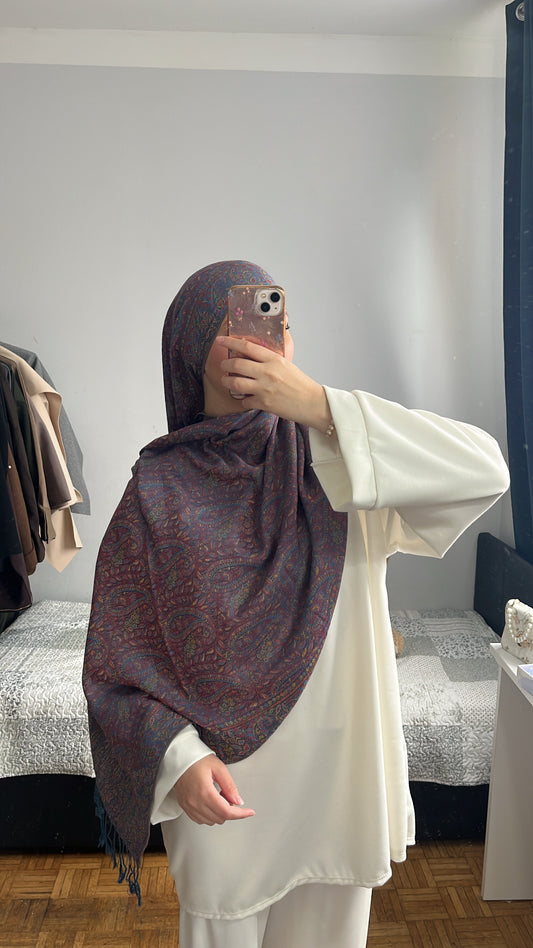 Pashmina Pluie Bleue