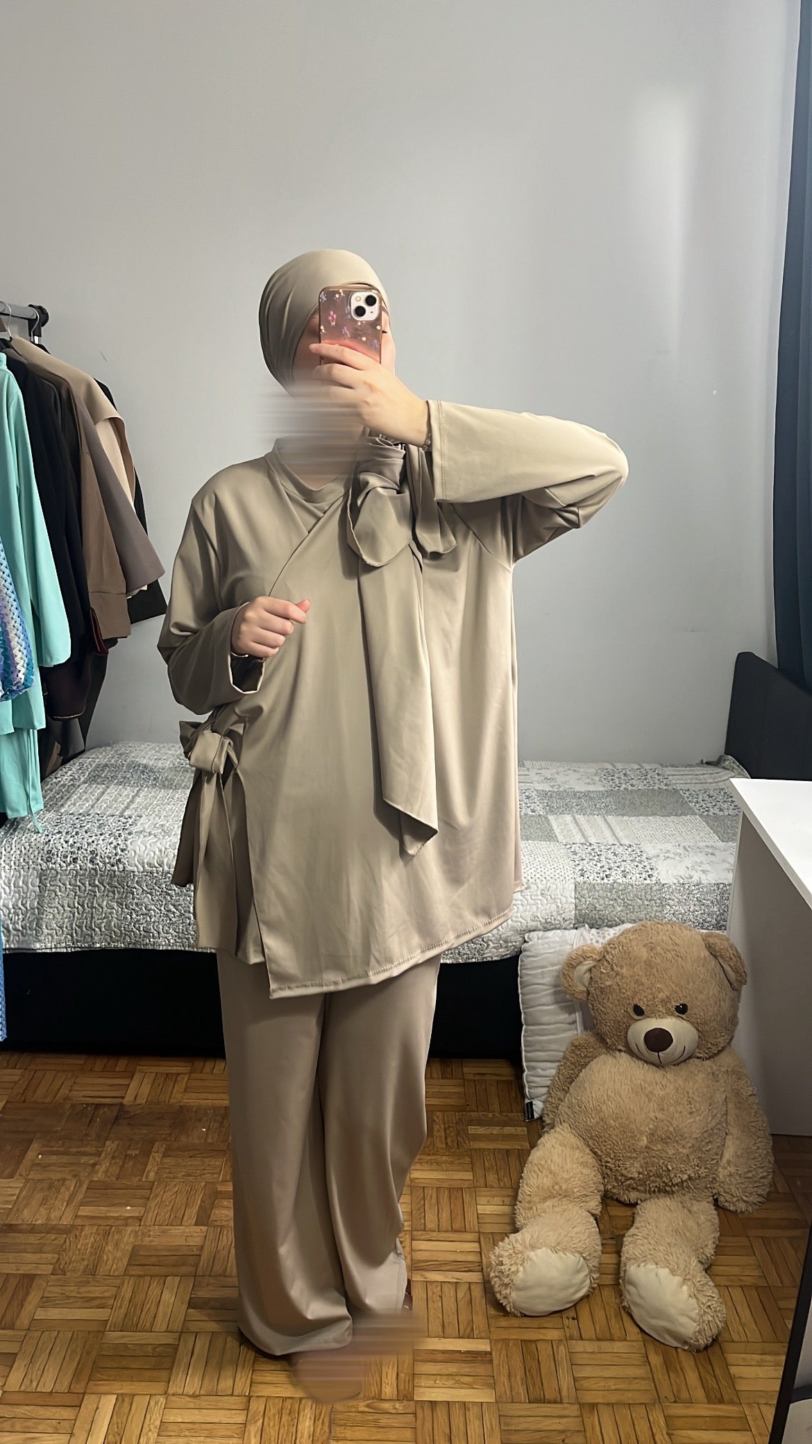 Burkini trois pièces taupe