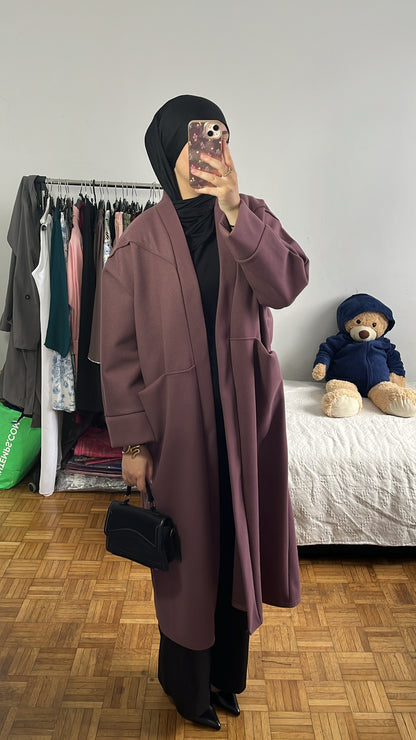 manteau long prune
