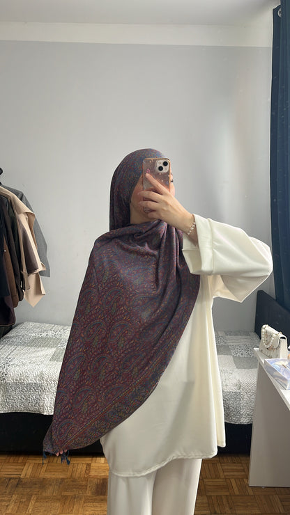 Pashmina Pluie Bleue