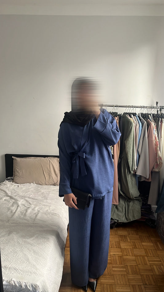 Ensemble Cache-Coeur bleu royal