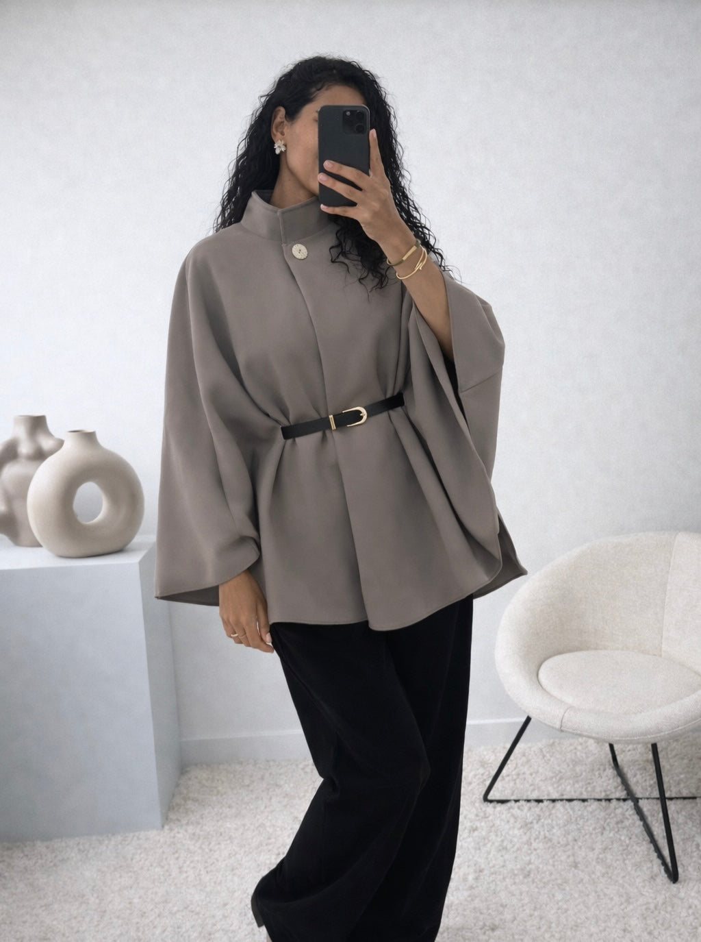 Manteau avec ceinture intégrée