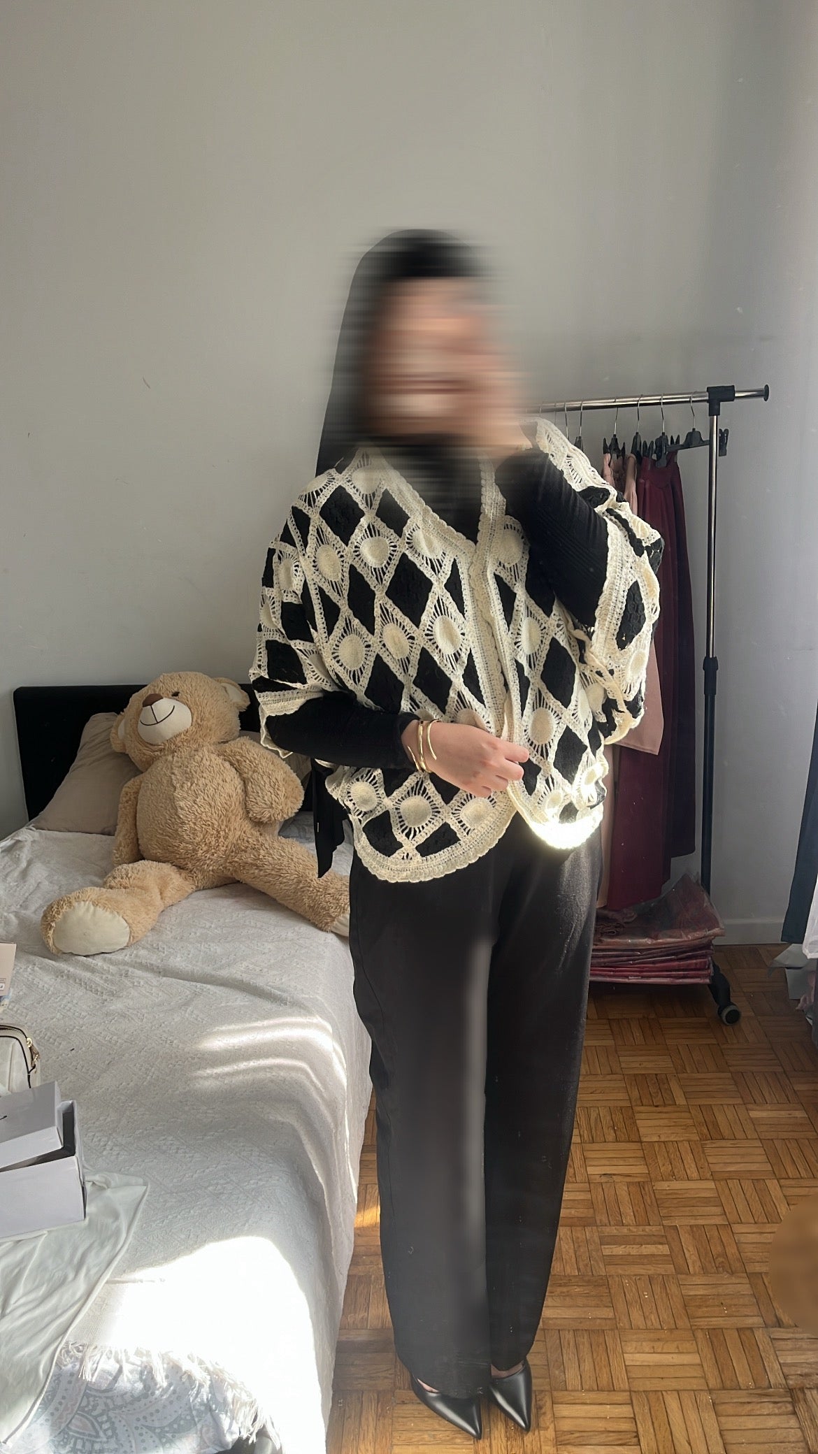 Gilet façon crochet noir