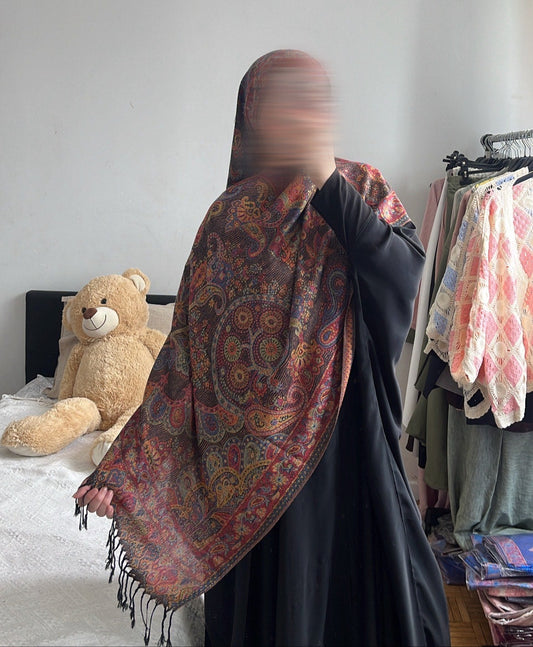Pashmina noir oriental