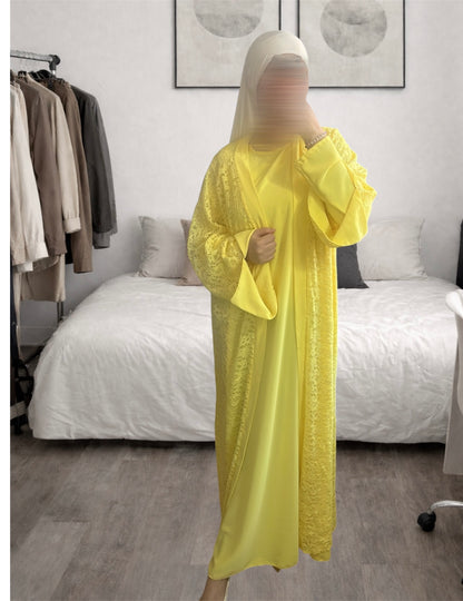 Ensemble Abaya & Kimono Dentelle - Noor