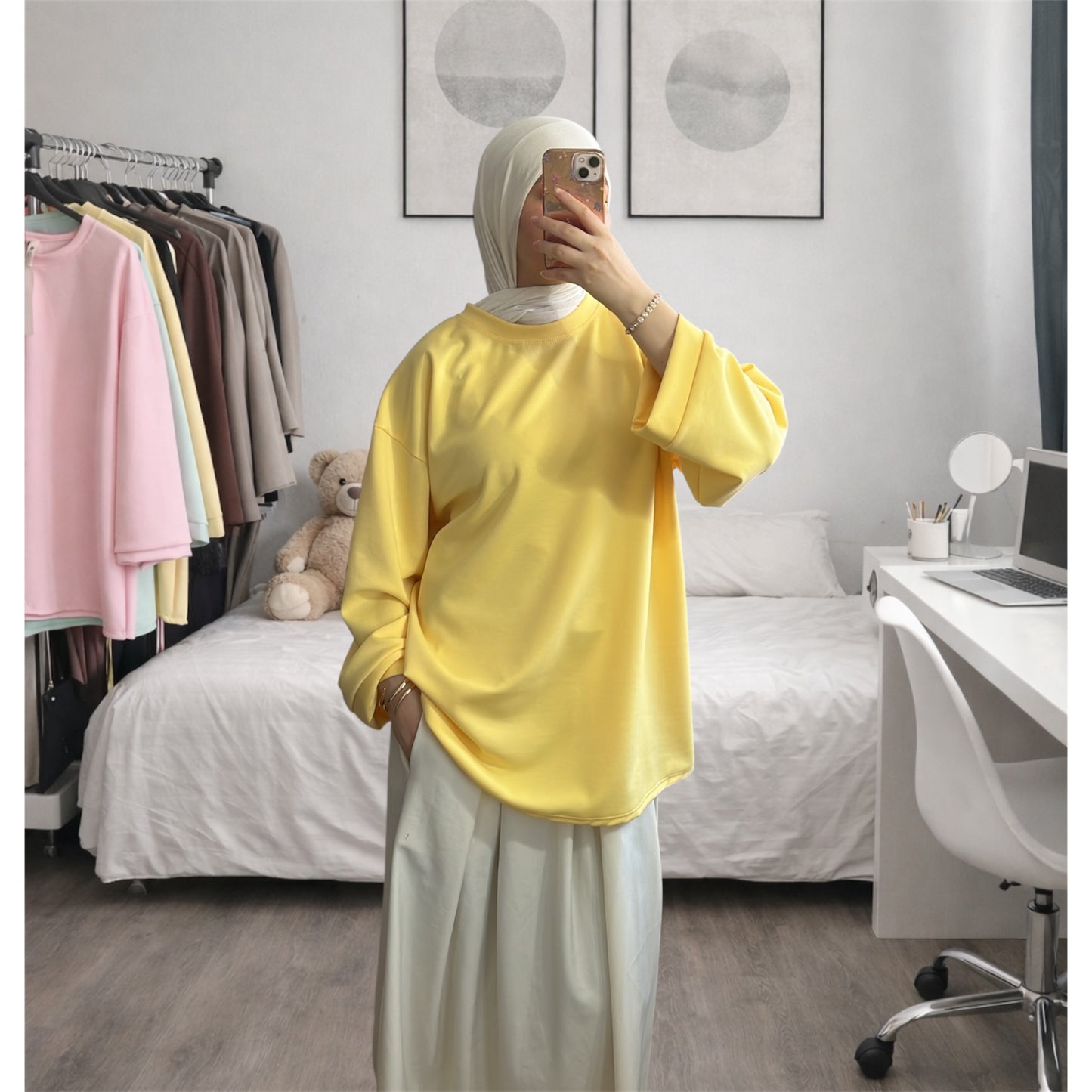 T-shirt manche longue jaune